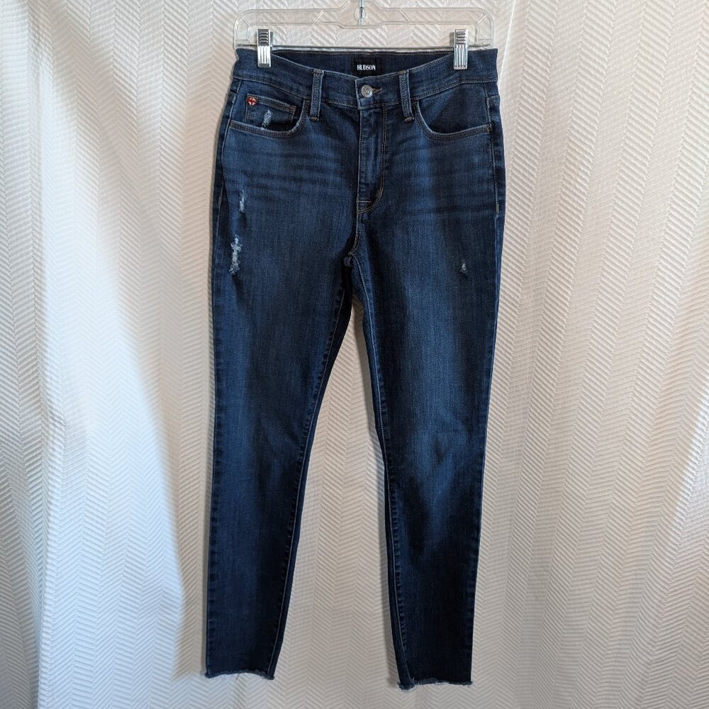 HUDSON Jeans Blair Skinny Dark Blue Wash Stretch Designer Denim Casual Size 27